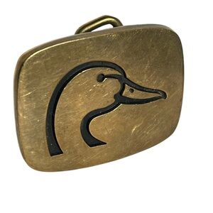 RARE Vintage 1970s BTS Solid Brass Duck Mallard Belt Buckle